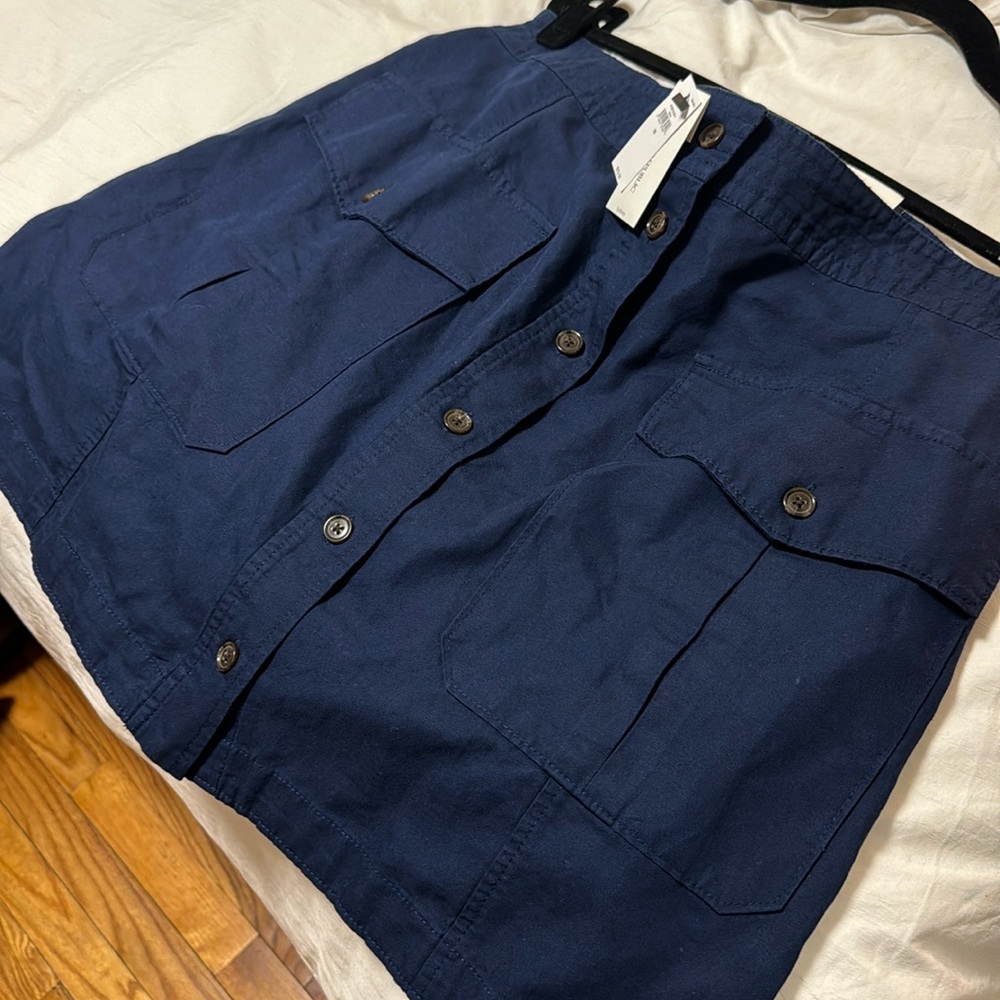 NWT linen blend BR Factory navy skirt size 16